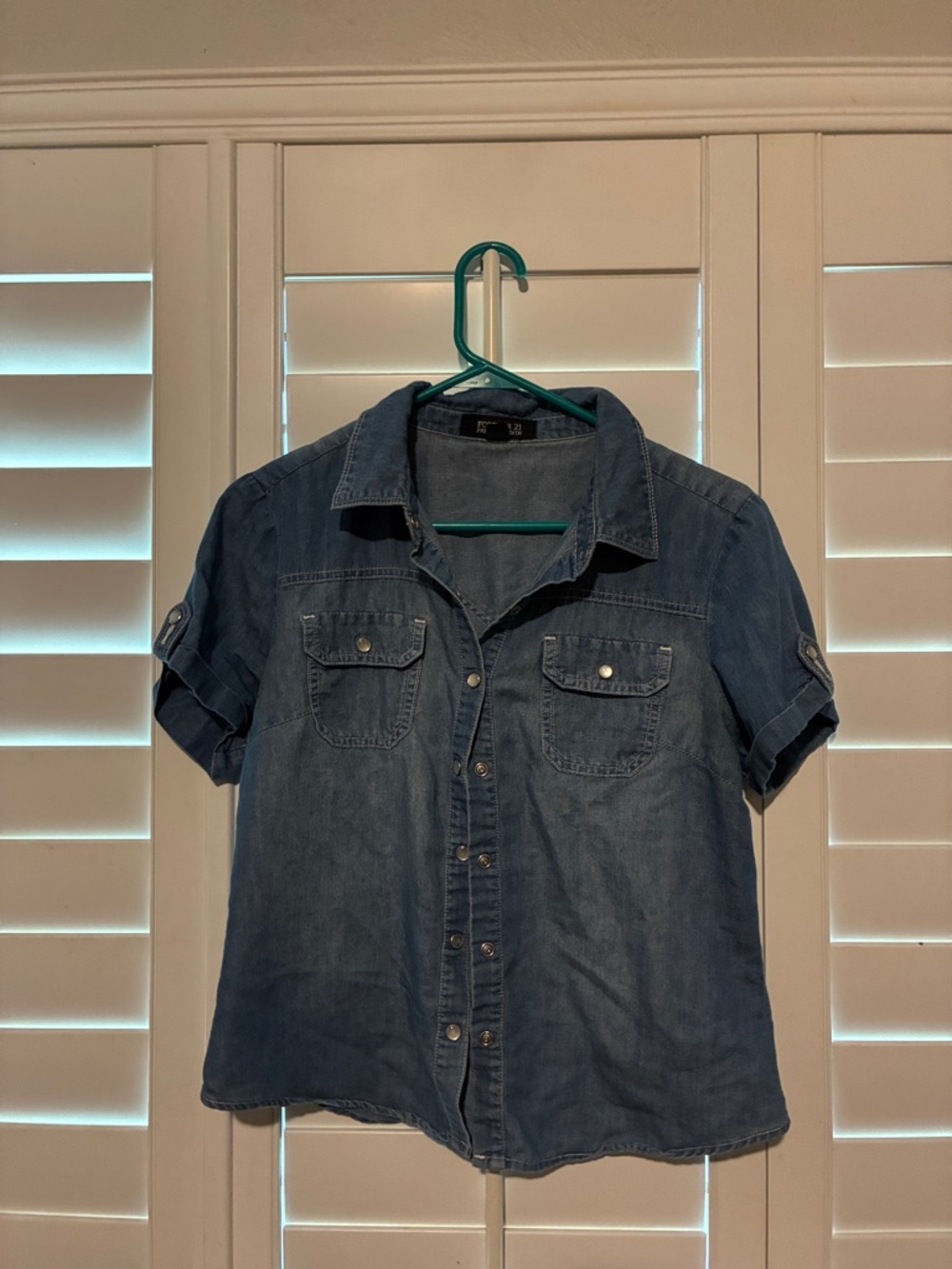 Forever 21 Blue Denim Button-Down Shirt